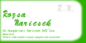 rozsa maricsek business card